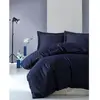 Image de Parure De Lit - 1 Housse De Couette 220 X 240 Cm + 2 Taies D'oreiller 60 X 60 Cm - SatinÃ© 100% Coton - Bleu