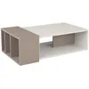 Image de Table basse design en bois L.102 x H.32cm - Blanc et mocca