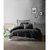Image de Parure De Lit - 1 Housse De Couette 220 X 240 Cm + 2 Taies D'oreiller 60 X 60 Cm - 100% Coton RenforcÃ© - Noir