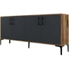 Image de Buffet en bois "Kiev" - 180 x 35 x 78 cm - Gris anthracite