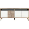 Image de Buffet en agglomÃ©rÃ© 4 portes milan noyer et blanc