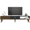 Image de Meuble TV en bois "Milan" - 180 x 35 x 40 cm - Noyer, Anthracite