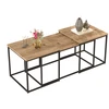 Image de Lot de 3 tables basse en bois "VG9" - 90 x 45 x 44 cm - Pin Atlantique