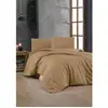 Image de Parure De Lit - 1 Housse De Couette 220 X 240 Cm + 2 Taies D'oreiller 60 X 60 Cm - 100% Coton RenforcÃ© - Marron