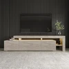 Image de Meuble TV Emob BELIZ 192 x 53 x 37 cm Travertin Ã©clairage LED