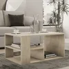 Image de Table basse avec Ã©tagÃ¨res dÃ©cor travertin L80 cm