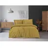 Image de Parure De Lit - 1 Housse De Couette 220 X 240 Cm + 2 Taies D'oreiller 60 X 60 Cm - SatinÃ© 100% Coton - Moutarde