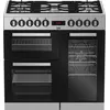 Image de Beko PS235315DX four et cuisiniÃ¨re Electrique Gaz Noir et Acier inoxydable