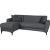 Image de CanapÃ© d'angle convertible rÃ©versible - 3 / 4 personnes - BILBAO - Coffre - 3 coussins - Tissu Gris foncÃ© - 229 x 81 / 154 x