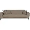 Image de CanapÃ© convertible 3 places - HENRY - Tissu marron - 3 coussins - coffre de rangement - 234 x 85 x 84 cm