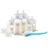 Image de Philips Avent Coffret cadeau en verre Natural Response pour bébés de 0 mois et plus : 3 biberons de 120 ml + 2 biberons de 240 ml + tétine Ultrasoft 0