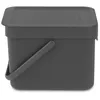 Image de BRABANTIA Poubelle encastrable Waste Bin Sort & Go 6 L gris