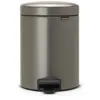 Image de Brabantia Poubelle Ã  PÃ©dale newIcon, 5 litres, Fermeture Silencieuse, Seau en Plastique - Platinum