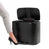 Image de Poubelle ? P?dale 2 Seaux 11+23l Noir Mat - 121227