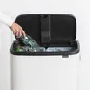 Image de Touch Bin Sur Pied 2x30 L Blanc Code O
