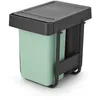 Image de Poubelle de tri encastrable Brabantia Sort & Go 2 x 15 L vert clair