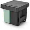 Image de Poubelle de tri encastrable 3 bacs Brabantia Sort & Go vert clair