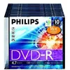 Image de Philips DM4S6S10F - 10 x DVD-R - 4.7 Go (120 minutes) 16x - boÃ®tier CD Ã©troit
