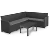 Image de CanapÃ© D'angle Allibert By Keter - 6 Personnes - Imitation Rotin TressÃ© Avec Table Basse - Gris Graphite - Sanremo
