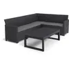 Image de Allibert By Keter - Salon De Jardin Sanremo Lyon 6 Places - Table Basse 2 Positions - Imitation Rotin Tresse - Gris Graphite