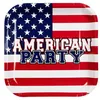 Image de 10 ASSIETTES CARTON AMERICAN PARTY 23CM TRICOLORE