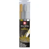 Image de Stylo gel Gelly Roll 3 couleurs Set Metallic Or Argent Blanc
