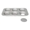 Image de Moule 6 Tartelettes Acier RevÃªtu Fond Amovible 10 Cm Patisse