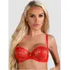 Image de Soutien-Gorge Dentelle Florale Rouge & Argent