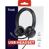 Image de Trust Ayda Casque USB, 65% Plastique RecyclÃ©, Microphone Ã  RÃ©ducteur de Bruits, Casque Audio PC Filaire