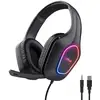 Image de Trust Gaming Gxt 419 Rayne Casque Gaming LÃ©ger Pour Pc/Console, Eclairage Led AlimentÃ© Par Usb, Transducteurs 50mm, Jack 3.5mm, Casque Gamer Filaire Over-Ear Avec Micro Pour Ordinateur Portable