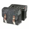 Image de Sacoche Arriere Velo Double Basil Boheme 35l Noir-Creme Systeme Mik Sur Porte Bagage (37x15x37cm)