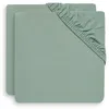 Image de Lot De 2 Draps Housses 60x120 Cm En Jersey Ash Green - Jollein