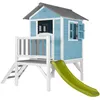 Image de Axi Maisonnette Lodge Xl En Bois Bleue Toboggan Vert