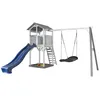 Image de Axi Structure De Jeu Beach Tower Avec Balancoire Nid Ovale Roxy Gris Blanc Avec Toboggan Bleu