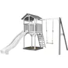 Image de Axi Structure De Jeu Beach Tower Blanc Gris Avec 1 Balancoire Et Toboggan Blanc Et Bac Ã Sable