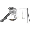 Image de Axi Structure De Jeu Beach Tower Blanc Gris Avec 2 Balancoires Et Toboggan Gris