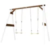 Image de Portique Sport 4-In-1 Pour BalanÃ§oire, Football, Volley-Ball Et Tennis  Portique BalanÃ§oire Et Buts -Axi 4-In-1 Sportsfun Blanc / Marron