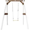 Image de Axi Portique Simple En Bois 1 BalanÃ§oire Blanc Marron 160x181x207cm