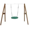 Image de Axi Portique En Bois Marron/Blanc Avec BalanÃ§oire - SiÃ¨ge Nid Rond