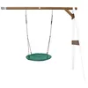 Image de Axi Portique Mural En Bois Blanc Marron Avec Balancoire Siege Nid Rond