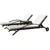 Image de Salons de jardin VidaXL  Chaises longues avec table  Résine tressée Noir P31600465