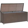 Image de Coffre De Rangement Jardin 120x50x60 Cm RÃ©sine TressÃ©e Marron VÃ©rin Gaz