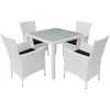 Image de Salon De Jardin 5 Pcs RÃ©sine TressÃ©e Blanc-CrÃ¨me