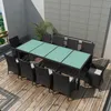 Image de Vidaxl Salon De Jardin 11 Pcs Avec Coussins RÃ©sine TressÃ©e Noir