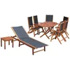 Image de Vidaxl Mobilier Ã DÃ®ner D'extÃ©rieur 9 Pcs Et Coussins Acacia Solide