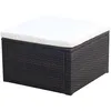 Image de vidaXL Tabouret / repose-pied RÃ©sine tressÃ©e 53 x 53 x 30 cm Marron