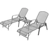 Image de Vidaxl Chaises Longues Lot De 2 Avec Table Acier Anthracite