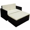 Image de Vidaxl Salon De Jardin 2 Pcs Avec Coussins RÃ©sine TressÃ©e Noir