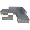 Image de Salon De Jardin 6 Pcs Avec Coussins RÃ©sine TressÃ©e Gris