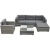 Image de Salon De Jardin Avec Coussins 6 Pcs RÃ©sine TressÃ©e Gris Vidaxl Vidaxl